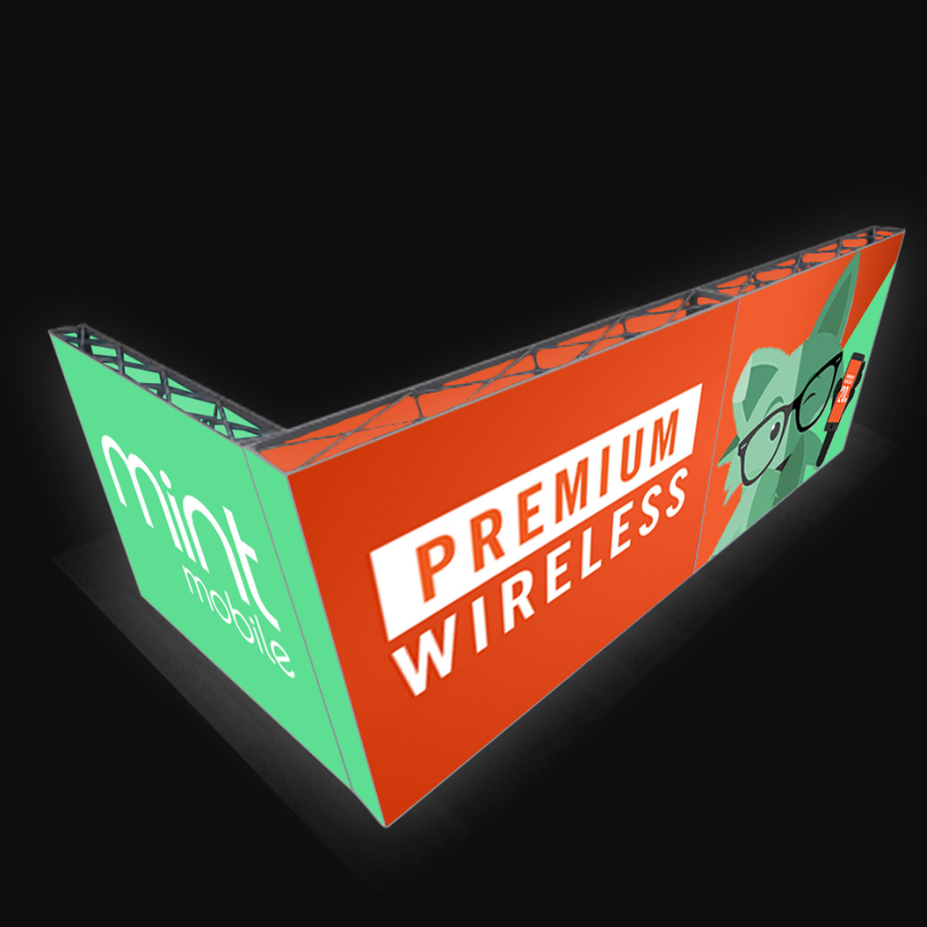 Exhibition Backlit Pop Up Display Kit L-Shaped Corner (C)