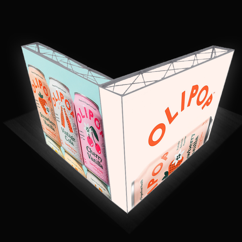 Exhibition Backlit Pop Up Display Kit L-Shaped Corner (B)