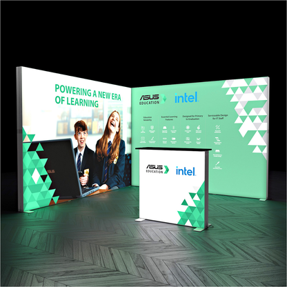 3x3 SEG Backlit Lightbox L-Shape Exhibition Stand Display Kit