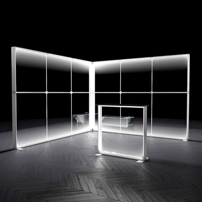 3x3 SEG Backlit Lightbox L-Shape Exhibition Stand Display Kit