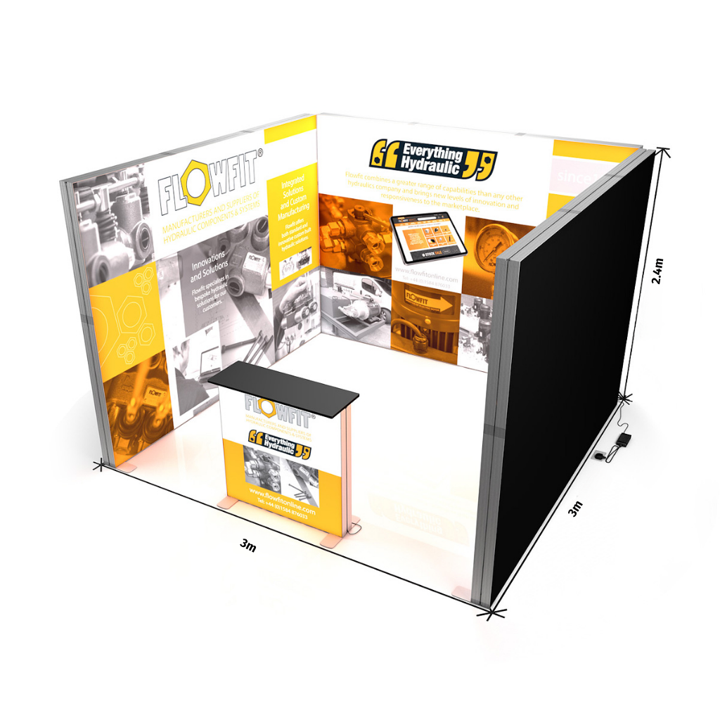 3x3 SEG Backlit Lightbox U-Shape Exhibition Stand Display Kit 2