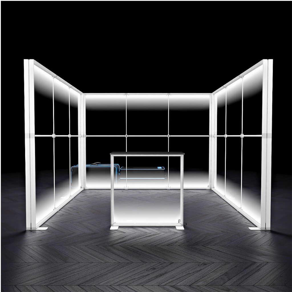 3x3 SEG Backlit Lightbox U-Shape Exhibition Stand Display Kit 2
