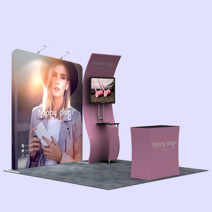 3x3 Curved Fabric Tube Exhibition Stand – S-Curve Vision