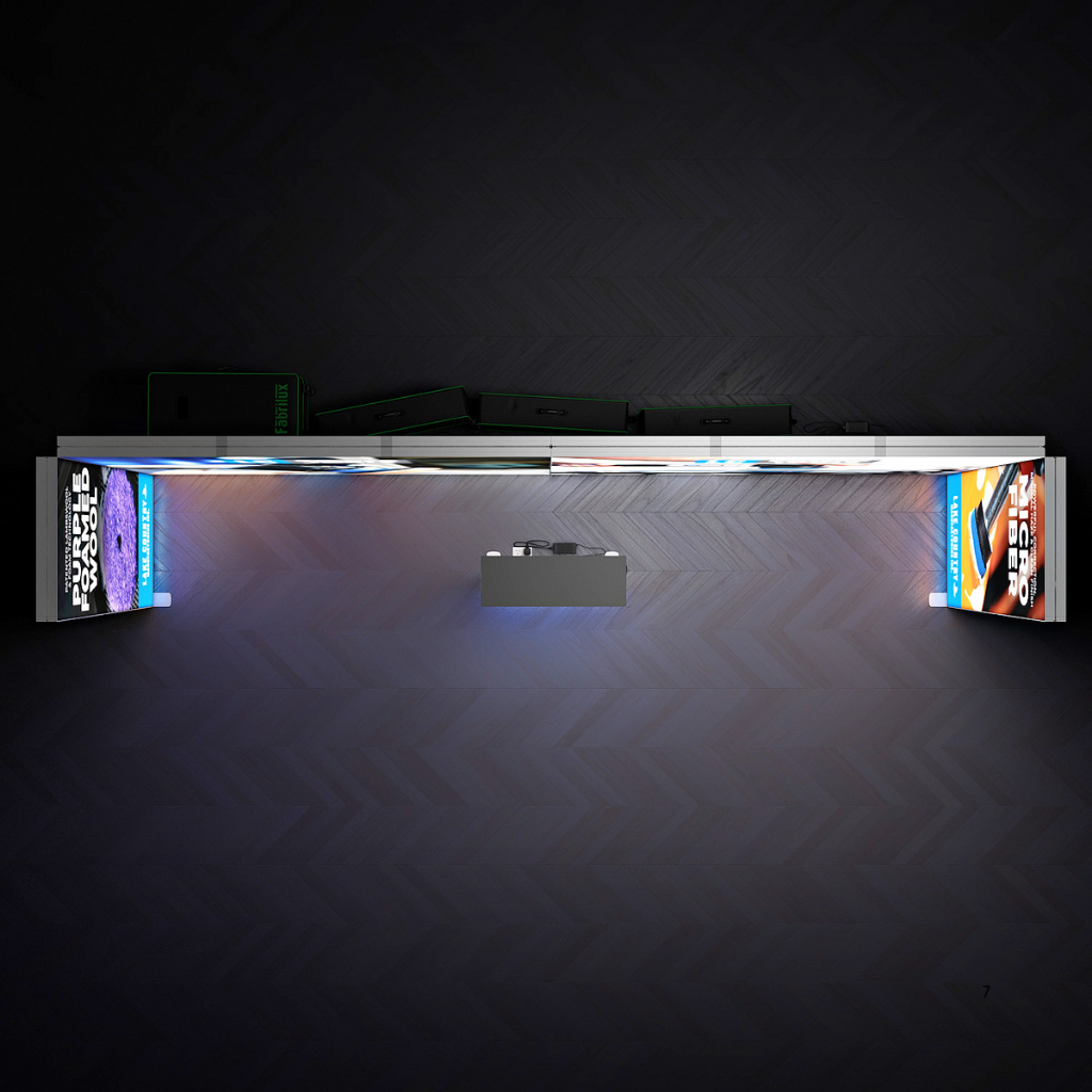 6x1 SEG Backlit Lightbox U-Shape Exhibition Stand Display Kit