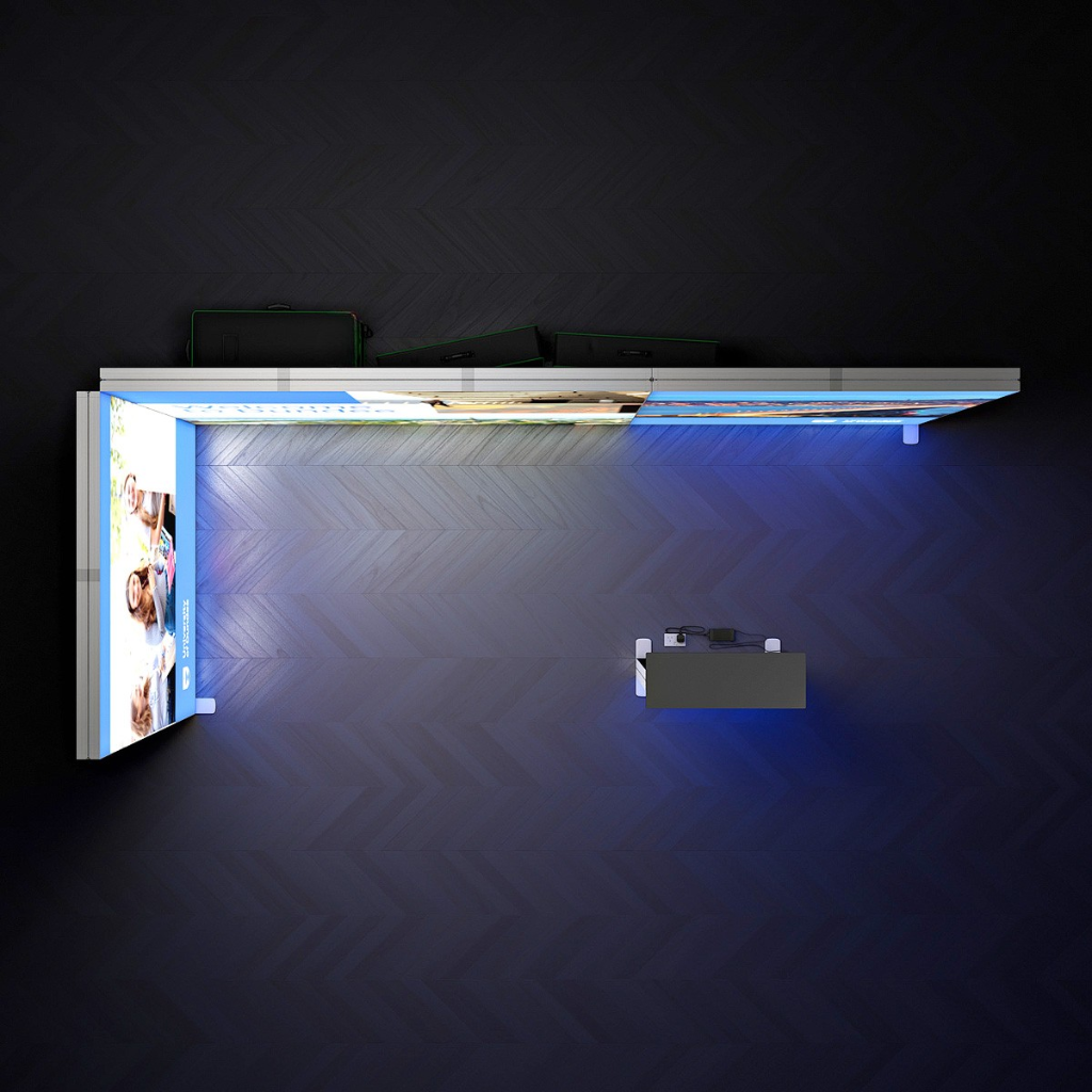 6x3 SEG Lightbox Fabric Exhibition Stand Display Kit 1