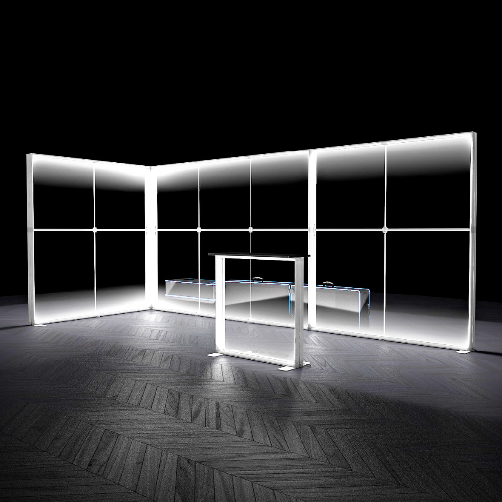 6x3 SEG Lightbox Fabric Exhibition Stand Display Kit 1