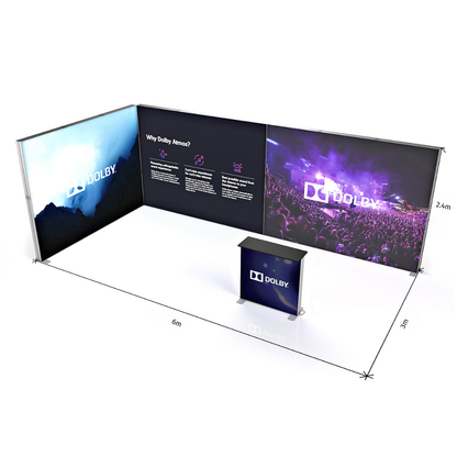 6x3 SEG Backlit Lightbox L-Shape Exhibition Stand Display Kit