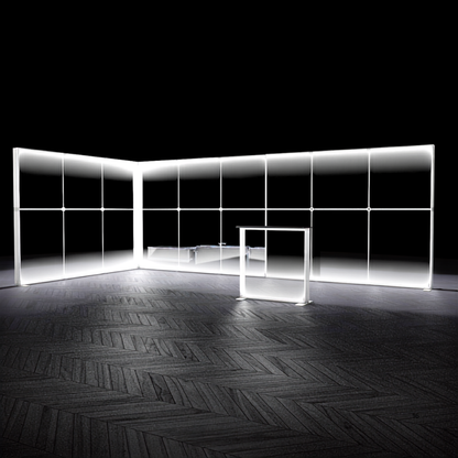 6x3 SEG Backlit Lightbox L-Shape Exhibition Stand Display Kit