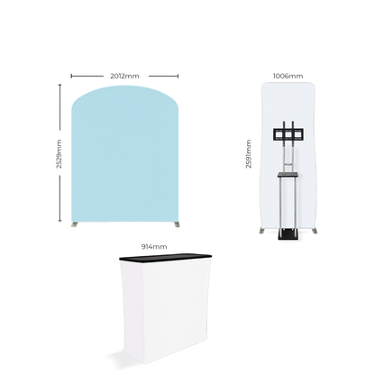3x3 Curved Fabric Tube Exhibition Stand – Crest