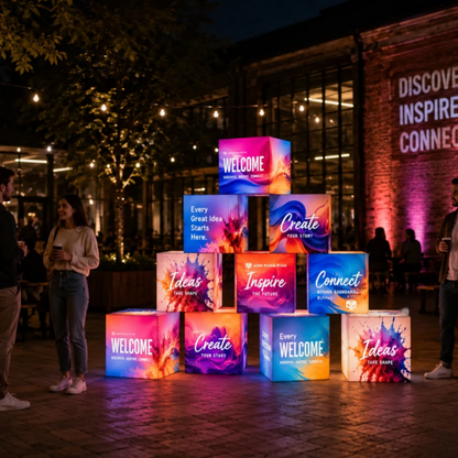 Backlit Cubes for conference