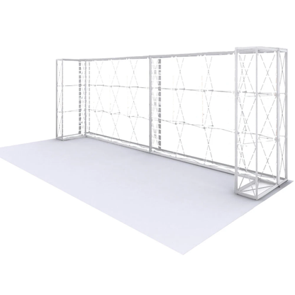 Aluminium pop up frames forming the 6m back wall and two 0.75m wing walls