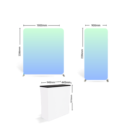 3x3 L-Shape Fabric Tube Exhibition Stand – Flex