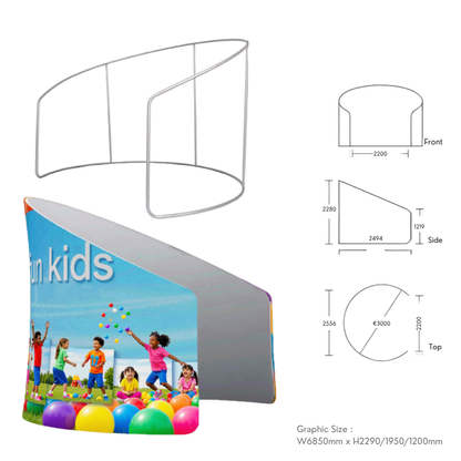 3x3 Curved Fabric Tube Exhibition Stand – Cove