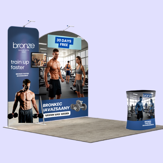 3x3 Curved Fabric Tube Exhibition Stand – Halo