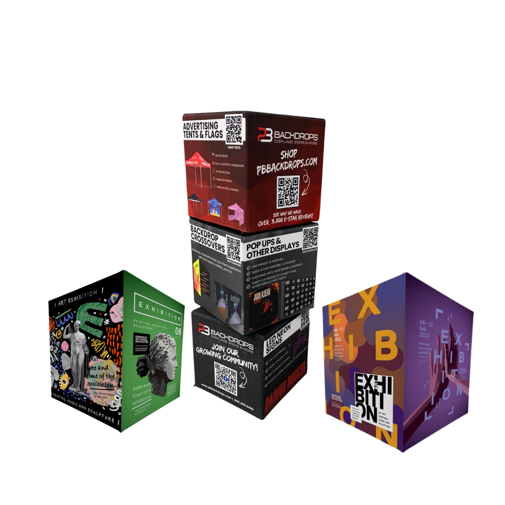 Tension Fabric Cube Displays — Set of 3
