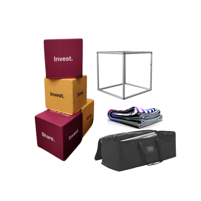 Tension Fabric Cube Displays — Set of 3