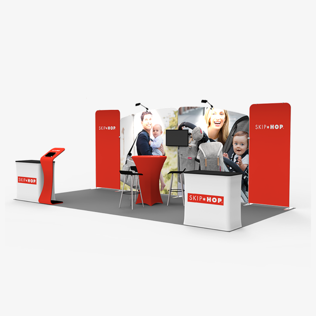 6x3 Inline Fabric Tube Exhibition Stand – Vantage
