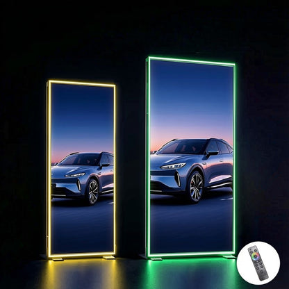 RGB LED Lightbox Display 1m wide backlit wall with RGB edge