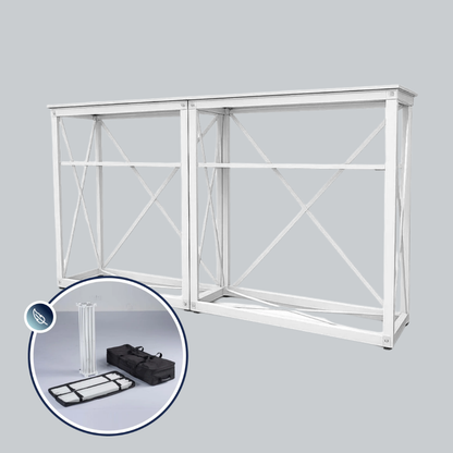 2m width SEG Pop Up Counter aluminium pop-up frame, without graphic fitted