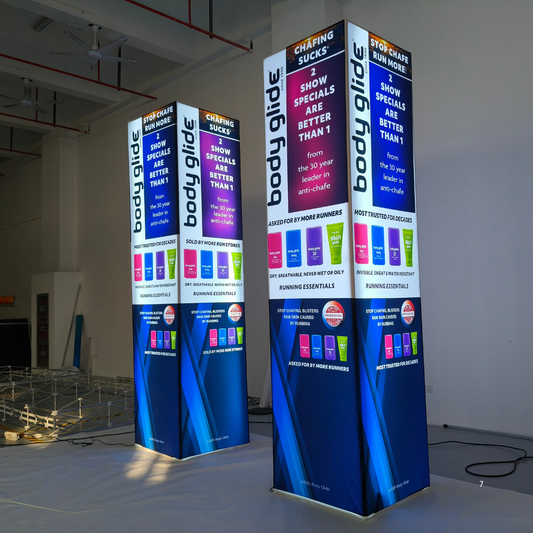 SEG Backlit Fabric Tower & Cube Display