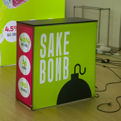 SEG backlit pop up counter Black top