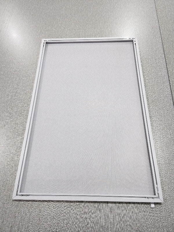 Finished 80gsm fabric panel lying flat with even tension corner to corner
