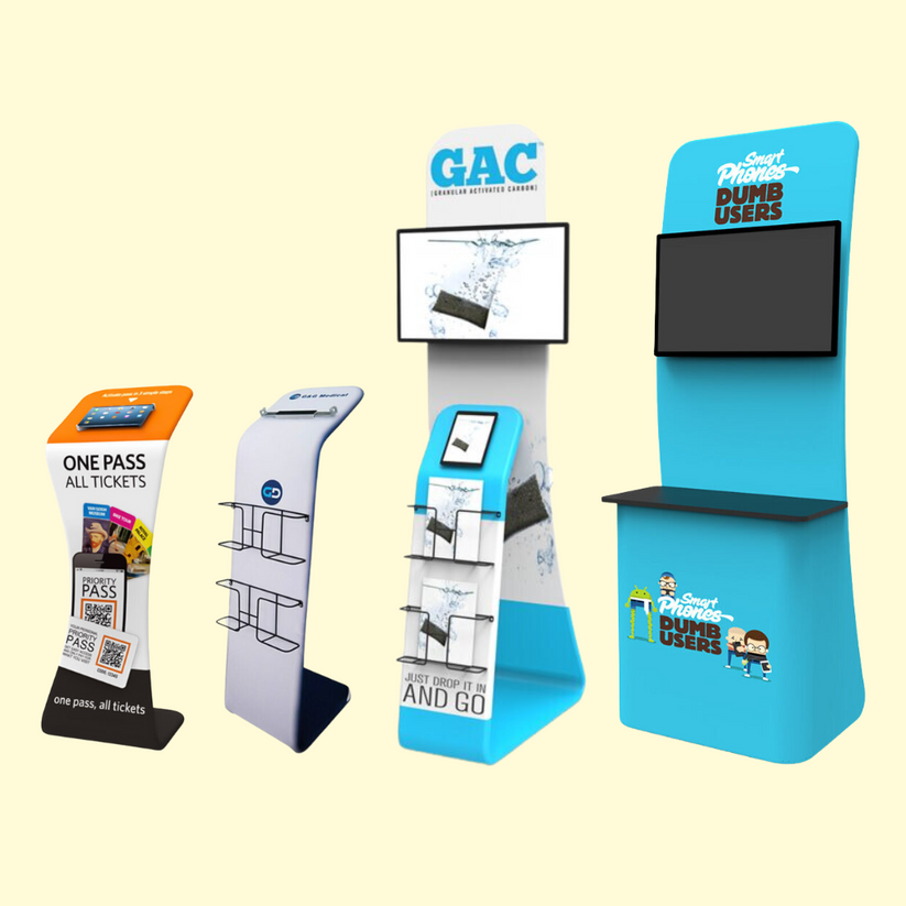 Exhibition Display Tablet Brochure Monitor Stands Wild Cow Visual