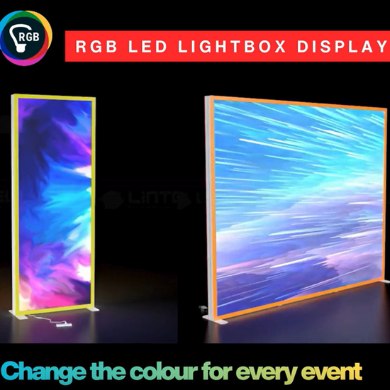 RGB LED Lightbox Display changing edge colour, video