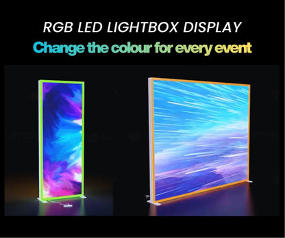 RGB LED Lightbox Display changing edge colour, video