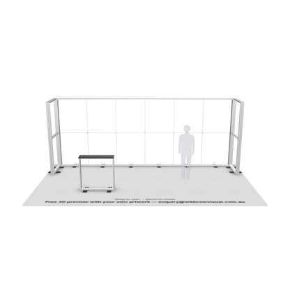 6x1 U-shape SEG backlit lightbox frame with LED modules, no fabric — 3D model: drag to spin, pinch to zoom