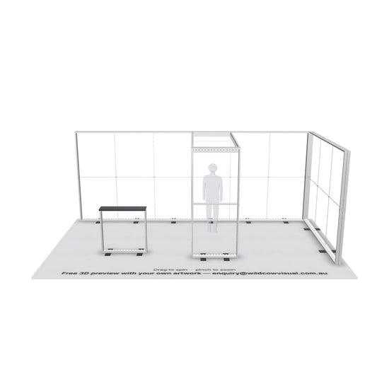 6x3 Sky Arch SEG backlit lightbox frame with LED modules, no fabric — 3D model: drag to spin, pinch to zoom