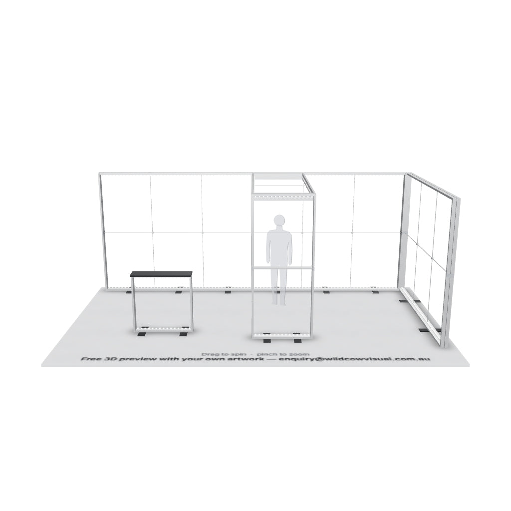 6x3 Sky Arch SEG backlit lightbox frame with LED modules, no fabric — 3D model: drag to spin, pinch to zoom