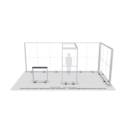 6x3 Sky Arch SEG backlit lightbox frame with LED modules, no fabric — 3D model: drag to spin, pinch to zoom