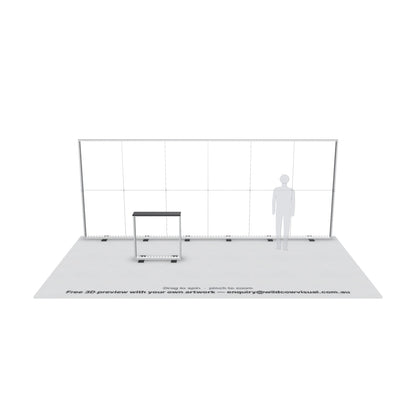 6m SEG backlit lightbox frame with LED modules, no fabric — 3D model: drag to spin, pinch to zoom