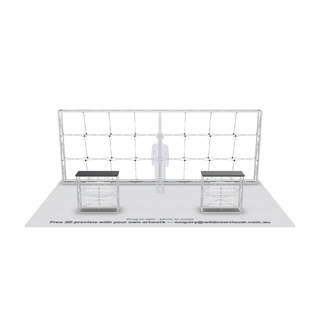 6x3 straight SEG backlit pop up frame with LED bars, no fabric — 3D model: drag to spin, pinch to zoom
