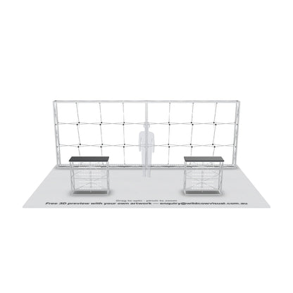 6x3 straight SEG backlit pop up frame with LED bars, no fabric — 3D model: drag to spin, pinch to zoom